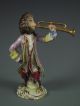 Antique Volkstedt German Porcelain Monkey Band Trumpet Player Dresden Figurine Figurines photo 7