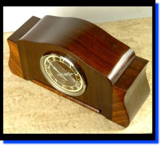 Stunning Westminster Chime Mantle Clock Art Deco Vg Working Cond Vintage photo