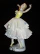 Antique German Porcelain Unterweissbach Dresden Lace Ballerina Dancer Figurine Figurines photo 2