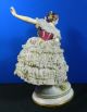 Antique Dresden Hand Painted Porcelain And Lace Figurine Ballerina Figurines photo 4