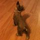 Antique Large Cast Iron Boston Terrier Dog Doorstop 10.  5 