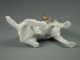 Antique German Carl Thieme Dresden Porcelain Dog Figurine Excellent Figurines photo 9