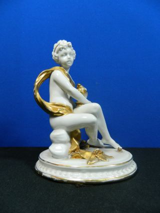 Antique Dresden Hand Painted Porcelain Figurine photo