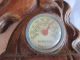 Antique Carved Wood Horse Head Thermometer Burwood Made In Usa Carved Figures photo 1