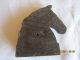Antique Carved Wood Horse Head Thermometer Burwood Made In Usa Carved Figures photo 2