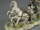 Antique Fabris Italian Porcelain Carriage Coach Horses Lady Dresden Figurine Figurines photo 3