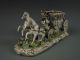 Antique Fabris Italian Porcelain Carriage Coach Horses Lady Dresden Figurine Figurines photo 4