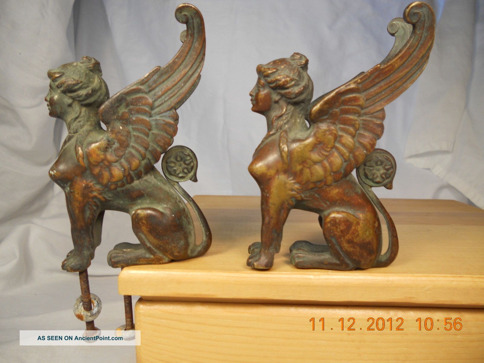 Greek Sphinx Statues - Beautifully Detailed Metalware photo