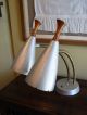Wowzer Vintage Atomic Double Gooseneck Lamp,  Teak Finials? So Cool When Lit Lamps photo 4