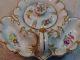 European Porcelain 3 Section Mustard And Condiment Bowl With Handle And Gold Creamers & Sugar Bowls photo 2