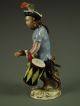 Antique Volkstedt German Porcelain Monkey Band Drum Player Dresden Figurine Figurines photo 3