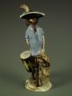 Antique Volkstedt German Porcelain Monkey Band Drum Player Dresden Figurine Figurines photo 4