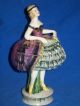 Vintage Porcelain Art Deco Flapper Lady Half Doll Full Body Figurine Trinket Box Figurines photo 9