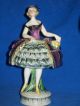 Vintage Porcelain Art Deco Flapper Lady Half Doll Full Body Figurine Trinket Box Figurines photo 1