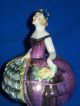 Vintage Porcelain Art Deco Flapper Lady Half Doll Full Body Figurine Trinket Box Figurines photo 2