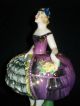 Vintage Porcelain Art Deco Flapper Lady Half Doll Full Body Figurine Trinket Box Figurines photo 3
