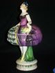Vintage Porcelain Art Deco Flapper Lady Half Doll Full Body Figurine Trinket Box Figurines photo 4