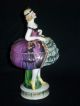 Vintage Porcelain Art Deco Flapper Lady Half Doll Full Body Figurine Trinket Box Figurines photo 5