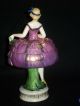 Vintage Porcelain Art Deco Flapper Lady Half Doll Full Body Figurine Trinket Box Figurines photo 6