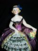 Vintage Porcelain Art Deco Flapper Lady Half Doll Full Body Figurine Trinket Box Figurines photo 7