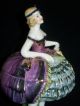 Vintage Porcelain Art Deco Flapper Lady Half Doll Full Body Figurine Trinket Box Figurines photo 8