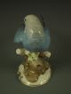 Large Antique Hutschenreuther German Porcelain Blue Parakeet Bird Figurine Figurines photo 8