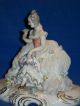 Antique Capodimonte Porcelain Dresden Lace Seated Victorian Lady Figurine Italy Figurines photo 9