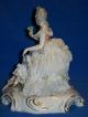 Antique Capodimonte Porcelain Dresden Lace Seated Victorian Lady Figurine Italy Figurines photo 2