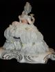 Antique Capodimonte Porcelain Dresden Lace Seated Victorian Lady Figurine Italy Figurines photo 4