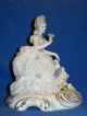 Antique Capodimonte Porcelain Dresden Lace Seated Victorian Lady Figurine Italy Figurines photo 6