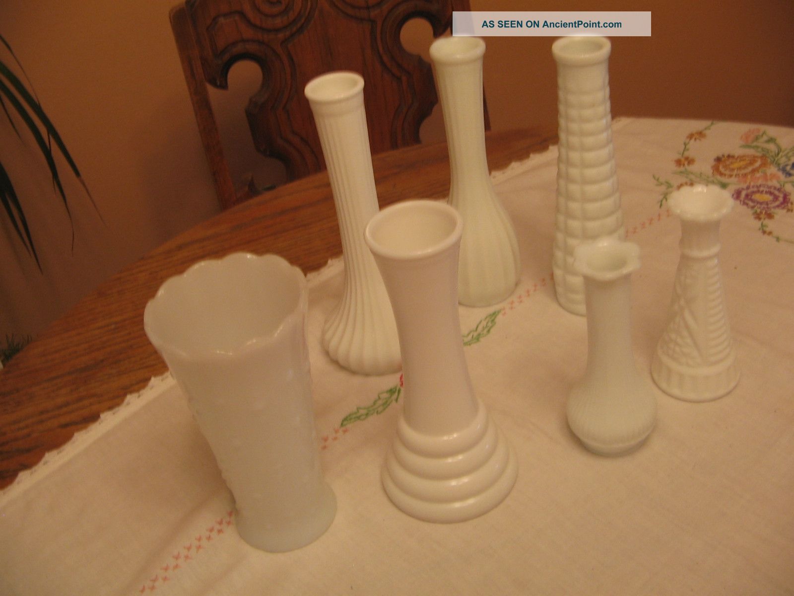 Vintage 7 Milk Glass Vases Vases photo
