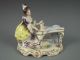 Antique German Volkstedt Dresden Lace & Porcelain Lady At Piano Figurine Figurines photo 1