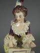 Antique German Volkstedt Dresden Lace & Porcelain Lady At Piano Figurine Figurines photo 4