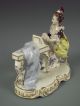 Antique German Volkstedt Dresden Lace & Porcelain Lady At Piano Figurine Figurines photo 5