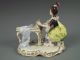 Antique German Volkstedt Dresden Lace & Porcelain Lady At Piano Figurine Figurines photo 6