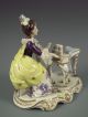 Antique German Volkstedt Dresden Lace & Porcelain Lady At Piano Figurine Figurines photo 8