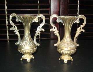 Pair Of Antique Italian Solid Brass Vase photo