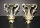 Pair Of Antique Italian Solid Brass Vase Metalware photo 1