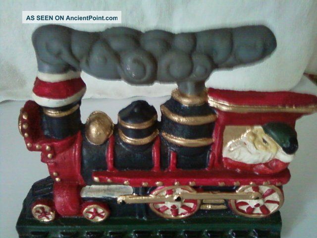 Cast Iron Christmas Train Door Stopper Metalware photo