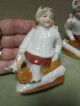 Antique German Porcelain Children On Sleds Vintage Boy & Girl Figures Figurines photo 1