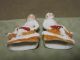 Antique German Porcelain Children On Sleds Vintage Boy & Girl Figures Figurines photo 3