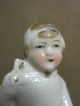 Antique German Porcelain Children On Sleds Vintage Boy & Girl Figures Figurines photo 8