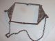 Antique Victorian Metal Mesh Purse Clasp Frame Chain Handle Art Nouveau Change Metalware photo 3
