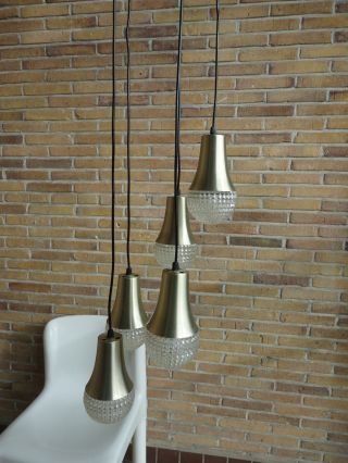 60’s/70’s Midcentury Modern Danish Hanging Lamp,  Guzzini Stilnovo Panton Era photo