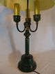 Vintage Tin Toleware Lamp Painted 3 Way Lamp Light Antique Bouillotte Primitive Lamps photo 9