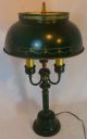 Vintage Tin Toleware Lamp Painted 3 Way Lamp Light Antique Bouillotte Primitive Lamps photo 10
