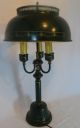 Vintage Tin Toleware Lamp Painted 3 Way Lamp Light Antique Bouillotte Primitive Lamps photo 1