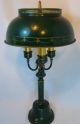 Vintage Tin Toleware Lamp Painted 3 Way Lamp Light Antique Bouillotte Primitive Lamps photo 5