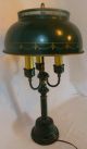 Vintage Tin Toleware Lamp Painted 3 Way Lamp Light Antique Bouillotte Primitive Lamps photo 7