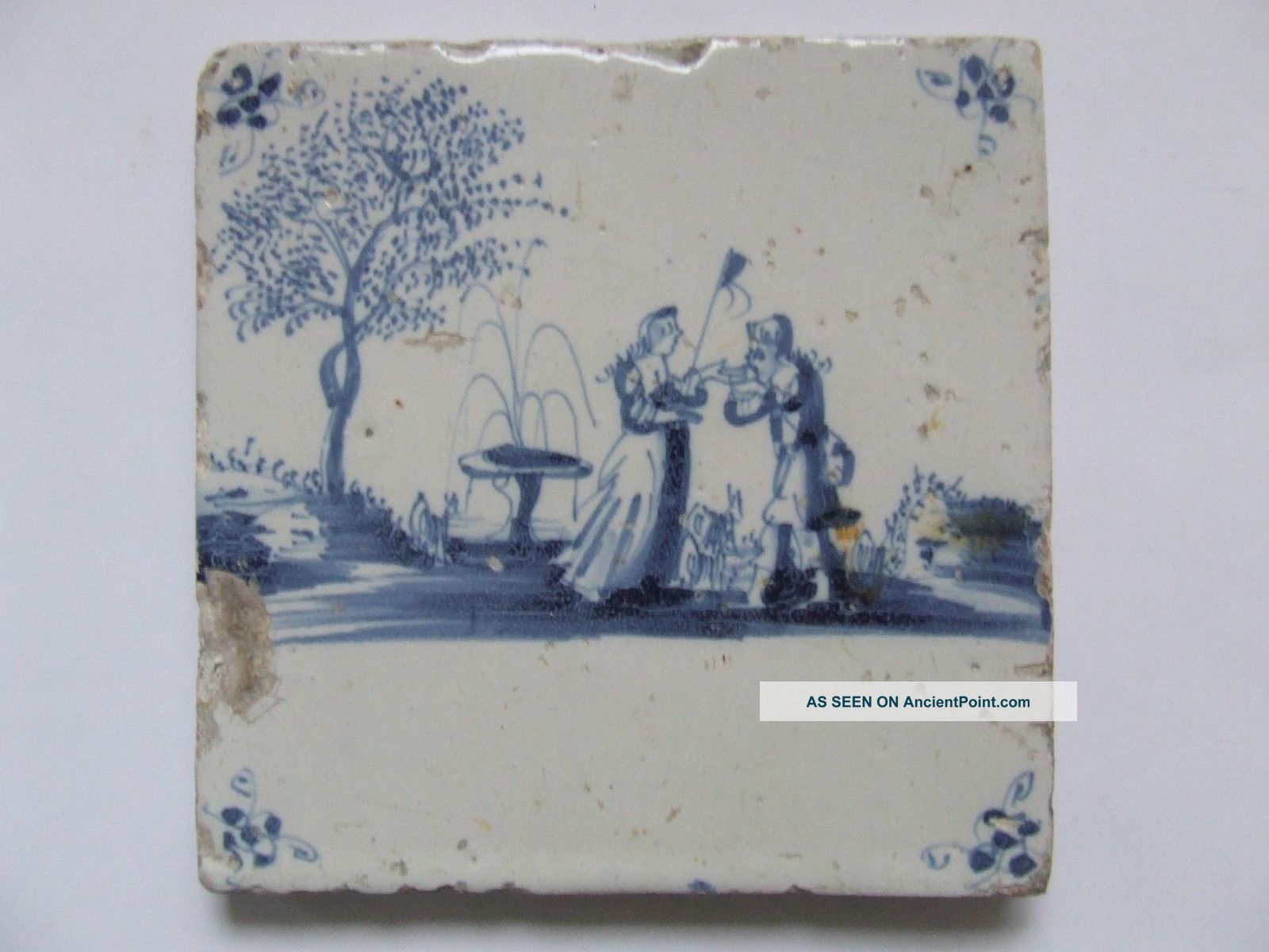 A Lovely Delft Pastorale Tile With A Love - Couple +++++++++++ Tiles photo